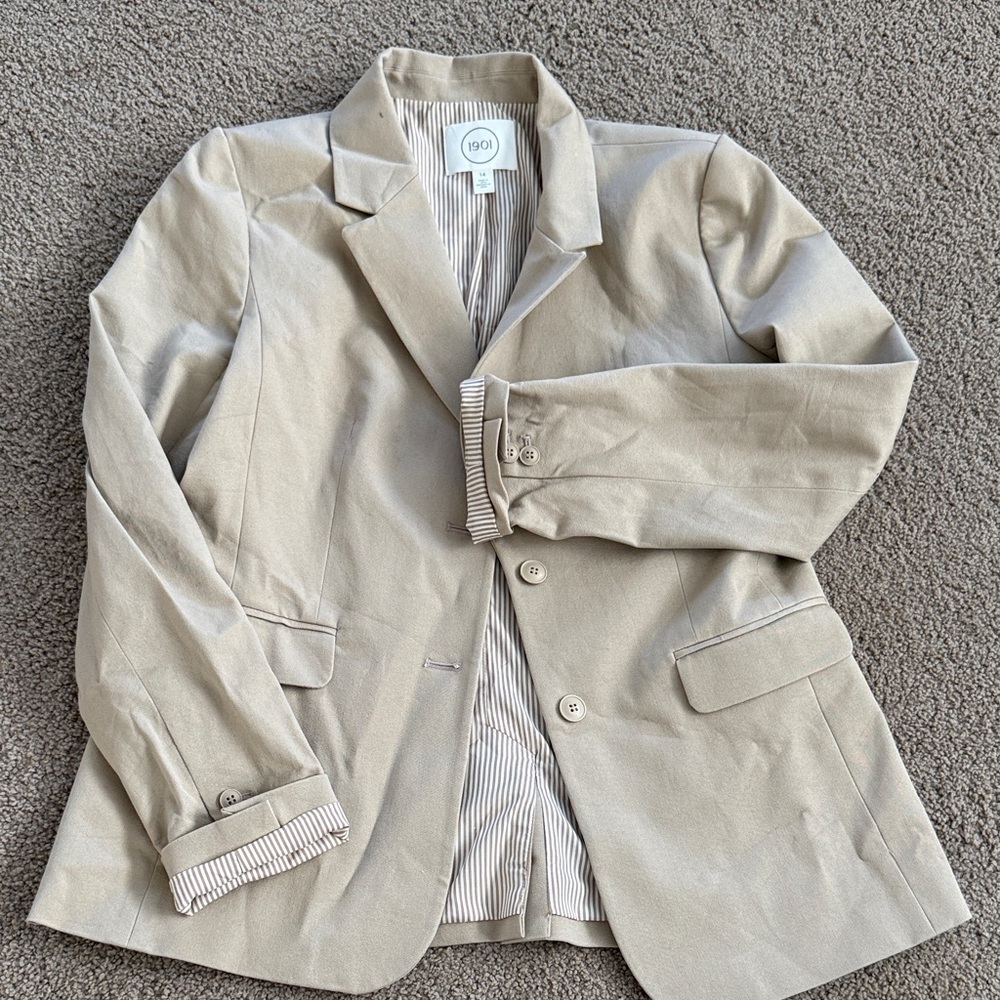 1901 Tan Blazer Jacket size 14